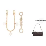 [Золотистый] Молочный Жемчужный+Камелия Декоративная Цепь 30 см