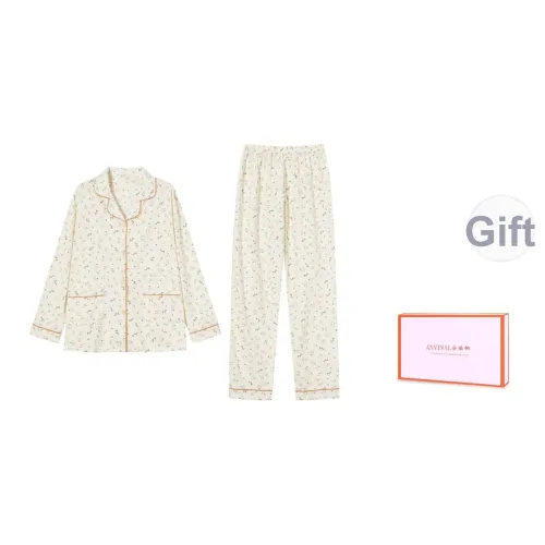 ANVINAL Абрикос Женские Пижамные Комплекты