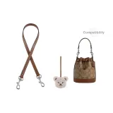 (Подходит для Воловьей кожи Модель) Коричневый, ширина 1,1, простой, серебряная пряжка, длина 65 см + бежевый медвежонок