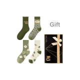 Однотонный олень, линия, маленький цветок, полный олень (4 шт)