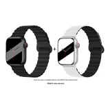 Яблоко Силиконовый ремешок - Полночный черный * Белый черный