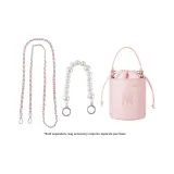 Перламутровая восьмиугольная пряжка + розовый кожаный шнур 100 см