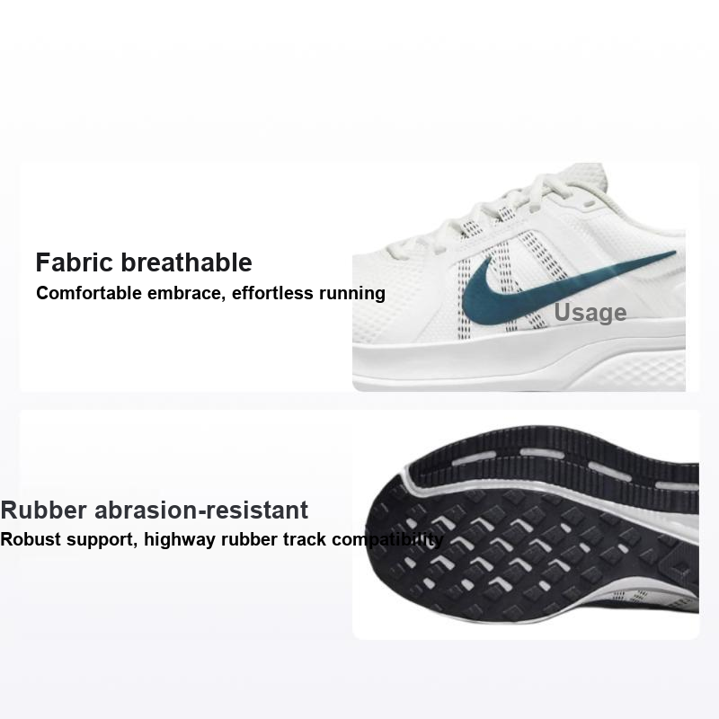 Nike Run Swift 2 Ткань Устойчивая к истиранию Дышащий Верх Низкие Повседневные Беговые Кроссовки Мужские Белые — фото 8