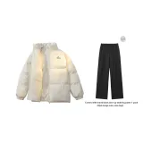 Абрикосовый хлопковый пуховик (в комплекте с повседневными штанами).