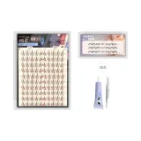 Коричневый, бабочка, девичий + Полярис, нижние накладные ресницы [клей + пинцет]