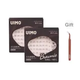 [Клей-Бесплатно Нижние Eyelashes] Брауни *2 Коробки + Золотистая Перо Пинцет