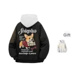 Черная подкладка и утолщенный термический пуховик (в комплекте с высококачественным белым и серым свитшотом с фотокемией)