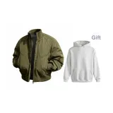 Армейский зеленый топ [в комплекте с белосерым худи]