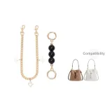 [Золотистый] Черный жемчуг + Четырехлистный клевер Декоративная цепь 45 см