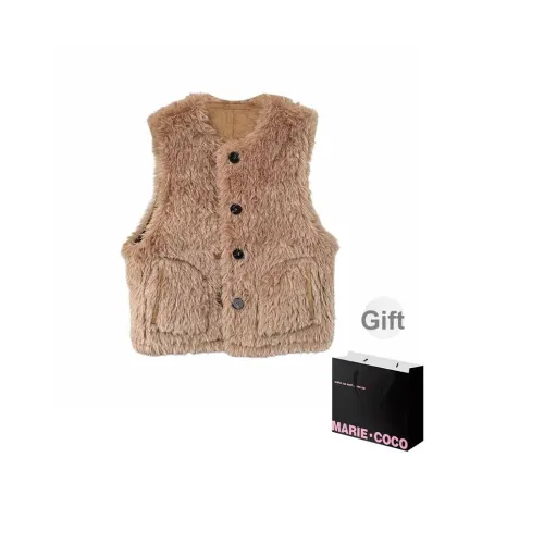 MARIE·COCO Кофе Жилет Майка Женские Жилеты