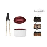 [Crossbody Liner Two-Piece Set] Бордовый Вкладыш Сумка + Черная Кожаная Цепь Золотого Тона