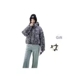 Белый леопард с принтом + резинка для волос в комплекте