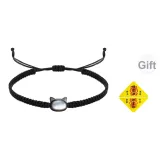 Кошка поводок - черный кот (включает украшение "Удача" в форме треугольника)