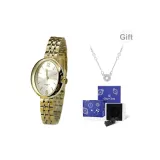 Золотая полоска, белый циферблат (оригинальная коробка) + ожерелье + открывалка для часов