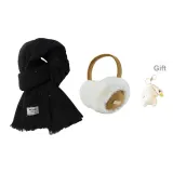 Черная луна Свет + Коричневый меховые наушники с капюшоном