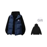 Темно-синий синий жилет + черный худи