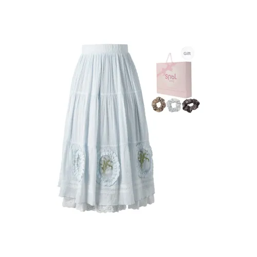 SNBL Повседневный Длинный Юбка Женские Синий