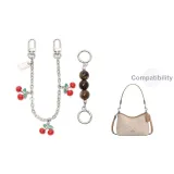 [Серебряный] Амбра Жемчужный + Вишня Декоративная Цепь 30 см