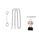 [Белый двухкомпонентный комплект 2] Жемчужный удлинитель цепи 13,5 см + через плечо цепь (длина (размер в длину))