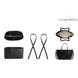 [Черный Плечевой ремень Двухкомпонентный комплект] Стильное позиционирование отделения Черная бумага DuPont Подкладка + Черный плечевой ремень 81 см