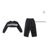 829 Черная футболка с длинным рукавом + 952 Черные брюки (Бесплатно Белый жилет)