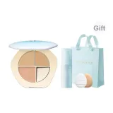 #01 Гусиный пух Палетка + #01 Фиксирующий спрей для макияжа 30 мл + Кончик пальца Розовый + Сумка для покупок