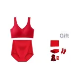 Большой размер, красный комплект нижнего белья + шарф 1 размер + лошадь, год, стиль A, носки 2 пары (в комплекте коробка и сумка для покупок)