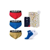 Трусы (Красный/Reebok Синий/Имбирно-желтый) + Носки (Белый/Белый/Синий)