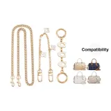 [Золотистый] Цепь + Буква C с удлинителем + Декоративная цепь с четырехлистным клевером