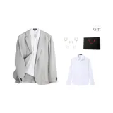 Gray (С подарками Белая рубашка + брошь)