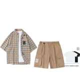 Set (Желтый check + Хаки) (Короткие рукава включены)