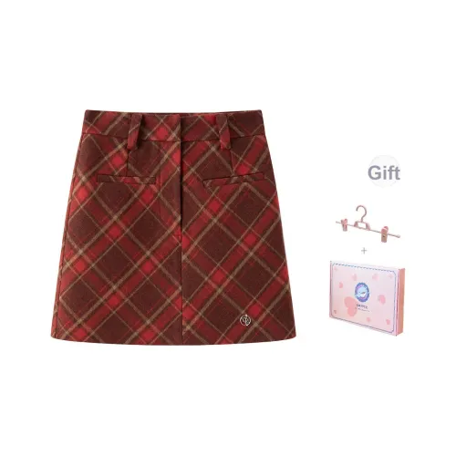 Tokyo Season Повседневные короткие юбки Весна And Осенний Женские Набор в подарочной коробке Красная клетка