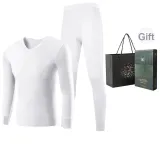 Мужской комплект с V-образным вырезом (отбеленный), 100% хлопок, дружественный к коже, антибактериальный, класс A