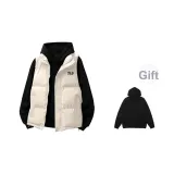 Слоновая кость жилет + черный худи