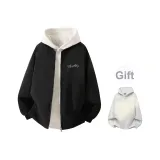 Black (1099 Thermal Cotton Down Jacket, Free White Photinia Gray Sweatshirt)  
Черный (1099 Термический хлопковый пуховик, Бесплатный белый Фотиния серый свитшот)