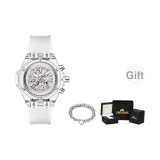 Прозрачный белый браслет (в комплекте с коробкой)