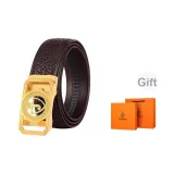 Кофейный с золотой застежкой