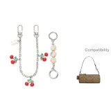 [Серебряный] Молочный Туманный Жемчужный + Вишневый Декоративная Цепь 30 см