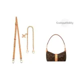 [Через плечо Комплект из 2 предметов] 1,5 Широкая лямка + Декоративная цепь с четырехлистным клевером