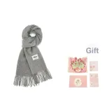 Светло-серый + розовый поздравительная открытка + конверт + наклейка