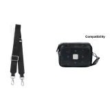 Чёрный с серебряной застёжкой, гладкая отделка, плечевой ремень