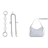 [Двухкомпонентный комплект] Камелия Белый Цвет Удлинительная Цепь + Четырехлистный Клевер Декоративная Цепь