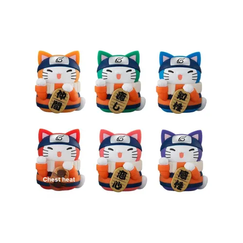 MegaHouse Наруто Meow Наруто Счастливый кот Многоцветный Счастливый кот Фигурки в стиле Chibi