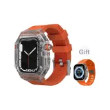 Прозрачная рамка [Оранжевый силикон, одна шпилька] + оранжевый силикон