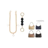 [Золотистый] Черный жемчуг + Четырехлистный клевер Декоративная цепь 45 см