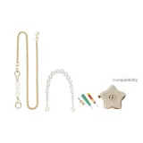 Жемчужная цепь через плечо + жемчужная декоративная цепь + модифицированные аксессуары