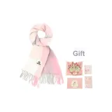 Серый плед розового цвета + розовая поздравительная открытка + конверт