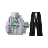 Комплект (Светящийся в темноте Фотиния Серый Топ + Черные Джинсы)