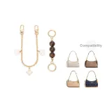 [Золотистый] Амбра Жемчужный + Камелия Декоративная Цепь 30 см