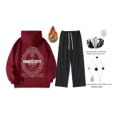 Красный флисовый утепленный комплект (включает модное ожерелье + сумку через плечо)